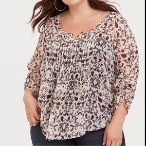 TORRID Chiffon Pintuck Blouse